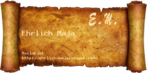 Ehrlich Maja névjegykártya